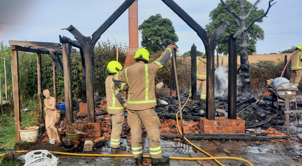 Loggia and Summerhouse in Beccles, Suffolk   Fire